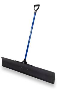 lot 15833 image: Marshalltown Polar Pusher 48 Inch Snow Pusher Shovel, Lightweight Non-Stick UHMW Blade Makes Plowing Snow Easy, Made in The USA, SNOWP48 - Retail $96