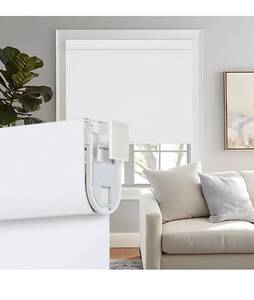 lot 15840 image: Persilux 100% Blackout Roller Shades, No Tools No Drill Cordless Blinds for Windows, Thermal Insulated UV Protection Privacy Window Shades for Bedroom Home Office Living Room (White, 32 W x 72 H) - Retail $63