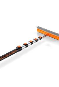 lot 15843 image: 5-24 ft Window Washer Squeegee Kit with Extension Pole (30 Foot Reach)  Long Handle Squeegee for Window Cleaning & Car Cleaning Multi-UseTelescopic Professional Window Cleaning Squeegee for Home - Retail $65