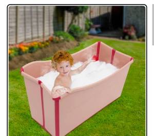 lot 15868 image: Pink Home Portable Foldable Bathtub  - Retail $99