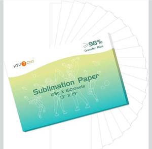 lot 15869 image: HTVRONT Sublimation Paper 13x19 Inches - 150 Sheets Excellent Ink Release Sublimation Transfer Paper for Tumblers, Mugs, T-shirts - Retail $36
