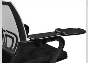 lot 15871 image: Home Office Computer Arm Rest Chair Armrest Mouse Pad Mat Wrist Support Black (Please Measure Chair arm Rest Size and Confirm Our Straps Size Before Ordering) - Retail $30