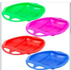 lot 15881 image: Snow Sleds for Kids with Handles Heavy Duty Outdoor Snow Saucer Sled Plastic Disc Beach Downhill, Winter Outdoor Sports - Retail $62