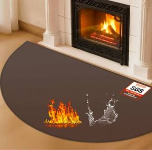 lot 15882 image: Hearth Rugs for Fireplaces Fire Resistant,  Fireproof Fireplace Mat Hearth Rug, Hearth Pads for Wood Stove Fireplace Indoor Outdoor, Protect Floors Carpets from Sparks Embers-Brown, 1mm - Retail $0