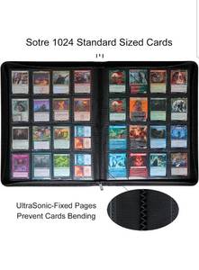lot 15883 image: 16 Pocket 1024 Card Binder, Large Ringless Side Loading Pockets Trading Card Album Folder for TCG - Retail $49