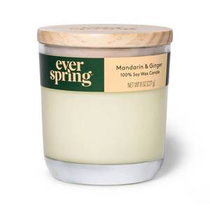 Mandarin & Ginger 100% Soy Wax Candle - 8oz - Everspringâ¢ - Retail: $8