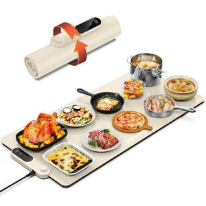 lot 8855 image: FEPPO Food Warming Mat, (XXL 35x16) Electric Warming Trays for Buffets Party, Fast Full-Surface Heating Mat for Food with 19 Level Adjustable Temperature and 6 Hours Timer, Roll Up Food Warmer