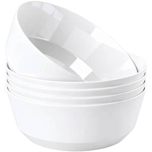 lot 8875 image: Hioasis 8 Pack Plastic Serving Bowls 128oz White Plastic Bowls Heavy Duty Disposable Serving Bowls for Party Snack & Salad & Candy & Bar Buffet