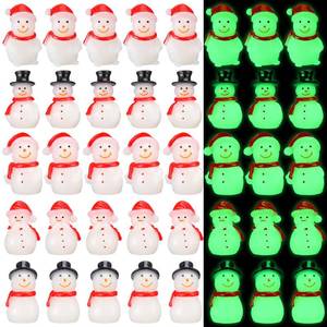 lot 8899 image: Simgoing 50 Pcs Winter Mini Snowman Figurines Glow in The Dark Tiny Resin Snowman Decor Mini Winter Ornaments Miniature Garden Accessories for Xmas Christmas Glitter Crafts Party DIY Favors Gifts