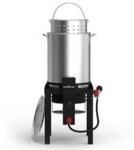 lot 8823 image: Camp Chef 30 Quarts Electronic Ignition Liquid Propane Gas Turkey Fryer