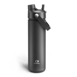 lot 8906 image: ENCOOL Insulated Water Bottle with Straw Stainless Steel Water Bottle, Leak-Proof, BPA-Free, Double Wall Vacuum Keeps Cold for 24 Hours for Sports, Travel, School (26 oz, Black Night)