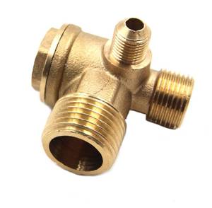 lot 8911 image: 3-Port Brass Male Threaded Air Compressor Check Valve 90-Degree Right Air Compressor Valve Air Compressor Parts Air Check Valve (12x 38 x 18)