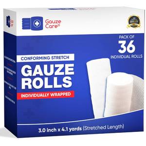 lot 8920 image: Gauze Rolls 3 inch 36 Rolls �� Premium Quality Lint and Latex-Free Rolled Gauze 3 inches x 4.1 Yards - Conforming Stretch Bandages Designed for Effective Wound Care & Comfort