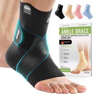lot 8932 image: ZOELION Ankle Brace Compression Support with Removable Fishnet Strap, 3D Knit Plantar Fasciitis Relief Achilles Tendonitis Brace, Ankle Compression Sleeve for Pain Relief & Injury Healing, BlackL