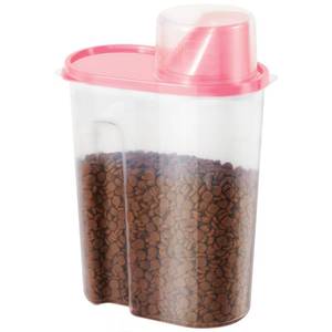 lot 8938 image: SenseYo Pet Food Storage Container 2lb 2.5L translucent Cat Dog Food Storage Container Dispenser with Measuring Cup Pour Spout Sealed Cover for Pets (Pink 1pcs)