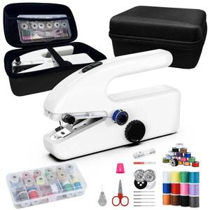 lot 8963 image: Unique sewing experience Handheld sewing machine with storage box, portable package,mini sewing machine for travel, including various accessories and tools 2