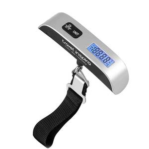 lot 8965 image: travel inspira Luggage Scale, Portable Digital Hanging Baggage Scale for Travel, Suitcase Weight Scale with Rubber Paint, 110 Pounds, - Silver