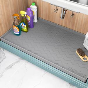 lot 8970 image: TigeJoy 19 x 19 Under Sink Mats for Kitchen Waterproof, Leak-Proof Silicone Mat Sink Protector and Cabinet Liner, Kitchen Essentials Organizer and Storage, Boot or Shoe Tray, Pet Feeding Mat