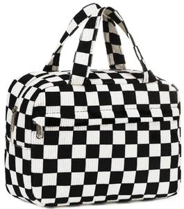 lot 8978 image: BTOOP Makeup Bag for Women Girls Cute Corduroy Travel Cosmetic Tote Large Make Up Organizer Toiletry Bags Zipper Pouch Purse