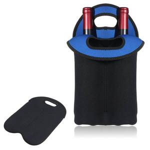 lot 8987 image: Wine Carrier Tote Bag for 2 Wines Bottle, Neoprene WineWater Bottle Carry Tote Resistant Insulated Wines Bottles Travel Protector Bags for 750ml Bottles