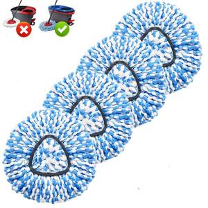 lot 8991 image: 4 Pack Mop Replace Heads for O Cedar Rinse Clean 2 Tank System, Spin Mop Replacement Head, Fluffy Microfiber OCeda Mop Refill Replace Head, Machine Washable