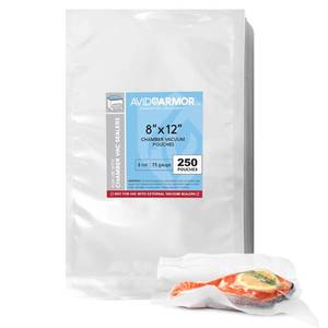 lot 9719 image: Avid Armor Chamber Vacuum Sealer Bags Heavy Duty, BPA-Free, Pre-Cut Chamber Vacuum Bags for Food Preservation, Freezer Storage, Sous Vide and more, 250Pack (8x12) Multi-Use Vacuum Bags