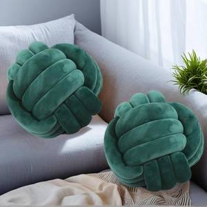 lot 9746 image: Wadser 2 Pcs Knot Pillow Ball, Dark Green Knotted Pillow Plush Ball Pillows, 11 Decorative Throw Pillows for Sofa Couch Aesthetic Home Decor