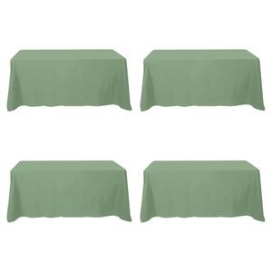 lot 9747 image: BRILLMAX 4 Pack Sage Green Tablecloths 90 x 132 Inch for 6ft Rectangle Tables - 150 GSM Polyester Fabric, Floor Length Drop, Water, Stain & Wrinkle Resistant Cloth Cover for Wedding Reception Banquet