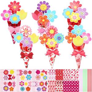 lot 9759 image: Motipuns 48 Pcs Mothers Day Flower Bouquet Craft Kit Mother Day DIY Make Your Own Flower Bouquet for Kids Fun Activities School Classroom Home Gift