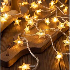 lot 9770 image: Star Fairy Lights, 20 Ft Star String Lights with 40 LED, Twinkle Lights for Bedroom Dorm Tent Wedding Party Christmas Decorations, Battery Operated (Warm White)