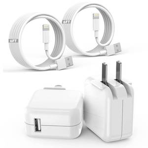 lot 9790 image: iPad iPhone Charger Fast Charging 2Set 6FT USB to Lightning Cable iPad Cord with 12W Foldable Block i Phone Charging,Travel Wall Plug Adapter Compatible with i Pad, iPadPro, iPadAir,iPadMini,iPhone