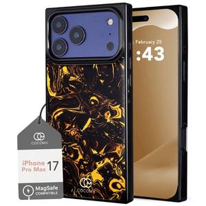 lot 9792 image: Cocomii Rectangle Case for iPhone 17 Pro Max, Compatible with MagSafe, Molten Marble