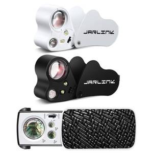 lot 9794 image: JARLINK 3 Pack Jewelers Loupe, 30X 60X 90X Illuminated Jewelers Eye Magnifier and Magnifying Glass Loop with UV Black Light and Bright LED Light for Gems, Jewelry, Diamond, Coins, Stamps