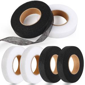lot 9800 image: Phinus 6 Rolls Iron On Hemming Tape, 35 INCH x 20 Yards No Sewing Hem Tape, Fabric Adhesive Tape for Pants, Shirts, Jackets, Skirts, Socks, DIY Crafts (White and Black)