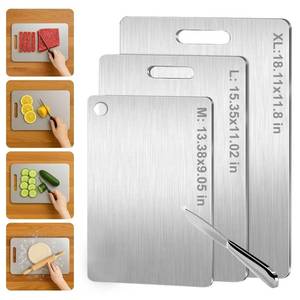 lot 9822 image: Tavano Titanium Cutting Board,100% Pure Titanium Cutting Boards for Kitchen,Food-Grade Double Side Available Non Toxic Chopping Board,Dishwasher Safe Hygiene Durable Boards(1PC-M)