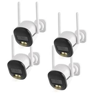 lot 9836 image: EVERSECU 2K Wired WiFi Bullet Camera, 2.8mm Lens Wide Angel, 2-Way Audio, Night Vision, Motion Detection Alarm, OutdoorIndoor, Waterproof, Supports ONVIF&RTSP Stream, Compatible with Alexa(4pack)