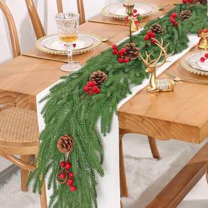 lot 9852 image: SOMYTING 6FT Artificial Norfolk Pine Garlands Christmas Garland, Real Touch Winter Xmas Garland Faux Pine Garlands Artificial Greenery Garland for Mantle Table Indoor Outdoor Holiday Decorations (1PC)
