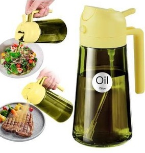 lot 9866 image: YARRAMATE 16oz470ml Light-Blocking Dark Oil Sprayer for Cooking, 2 in 1 Olive Oil Dispenser Bottle for Kitchen, Premium Dark Green Glass Oil Bottle, Food-Grade Oil Mister for Air Fryer, BBQ (Pomelo)