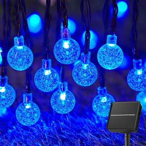 lot 9872 image: Brightown Solar String Lights Outdoor 60 Led 35.6 Feet Waterproof Solar Powered Patio Lights with 8 Lighting Modes for Garden Yard Porch Wedding Party Decor Halloween (Blue)