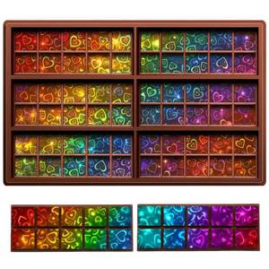lot 9884 image: Ziliny Heart Holographic Chocolate Bar Mold Silicone, Rainbow Light Effect Chocolate Bar Deep Thick Molds for DIY Candy Dessert Baking, Candy, Wax Melts, Cake Decoration (Square)