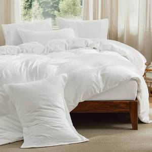 lot 9895 image: Bedsure Duvet Cover King - Deep Pocket, Hotel Luxury Soft Double Brushed Bedding Set, 1 Duvet Cover, White