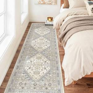 lot 9898 image: zesthome Washable Runner Rug 2.5x8 - Stain Resistant Entryway Rug,Ultra-Thin Kitchen Rugs, Anti Slip Backing Runner Rugs for Entrance Laundry Room Indoor Hallway (Beige,2.5x8)