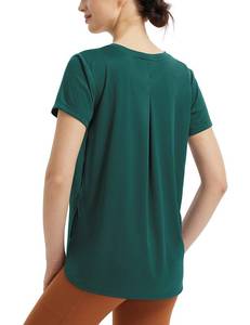 lot 9906 image: baleaf Womens Short Sleeve Workout Shirts Athletic Running Yoga Tops with Curved Hem Quick Dry Sun T-Shirt UPF 50 Green L
