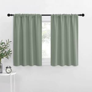 lot 9923 image: NICETOWN Window Curtains Blackout Drapes - Thermal Insulated Solid Rod Pocket Blackout CurtainsDraperies for Living Room (Greyish Green, One Pair, 42 by 36-Inch)