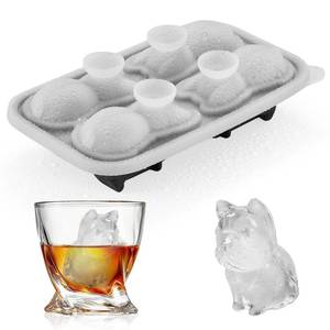 lot 9946 image: ACOOKEE French Bulldog Ice Cube Mold, 4 Hole Fun Shapes Large Frenchie Bull Dog Ice Cube Tray for Whiskey,Cocktail,Bourbon, Cute Novelty French Bulldog Gifts for Decor, BPA Free
