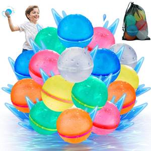 lot 9953 image: WABALLO 16 Pack Reusable Water Balloons for Kids, Pool Beach Water Toys for Boys and Girls, Outdoor Summer Toys for Kids Ages 3-12