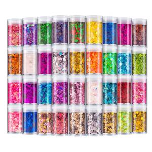 lot 9963 image: Holographic Chunky Glitter, Set of 36 Colors Craft Glitter Sparkle Sequins, Cosmetic Glitter Flake for Epoxy Resin, Body, Face, Eye, Nail Arts, Slime Making, Wedding Festival Party Decoration