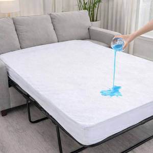 lot 9965 image: Cottington Lane Queen Sleeper Sofa Mattress Protector, 100% Waterproof Pullout Sofa Bed Cover, Terry Cotton Fitted Style, 60 x 72 with 8 Deep Pocket, Soft, Comfortable & Machine Washable, White
