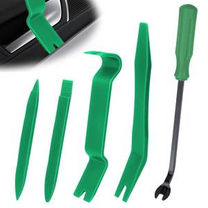 lot 9980 image: BFXM 5PCS Auto Trim Removal Tool kit, Car Clip Pry Tools Kit No Scratch Plastic, Car Door Panel Rivet Pliers Tool Kit, Automotive Interior Fastener Puller Remover Body Repair Set for Car