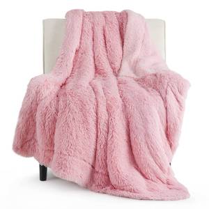 lot 2380 image: Bedsure GentleSoft Fluffy Pink Throw Blanket, Pink Decor Cozy Gifts for Teenage Girls, Soft Fuzzy Plush Thick Warm Furry Sherpa Fleece Faux Fur Throw Blanket for Couch, Cute Stuff for Women, 50x60